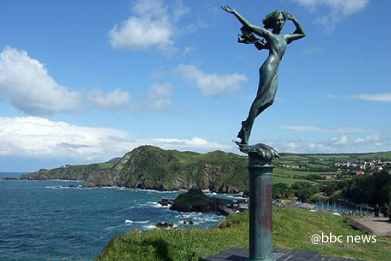 Statue of Capstone Hill in Ilfracombe